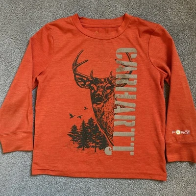 Camisa masculina Carhartt tamanho 4 laranja manga longa veado - Imagem 1 de 4