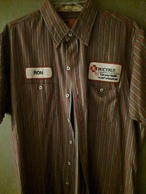 Bucyrus Community Hospital Plant Operation Ron Uniform Shirt Mens Large Recycled - Image 1 of 4