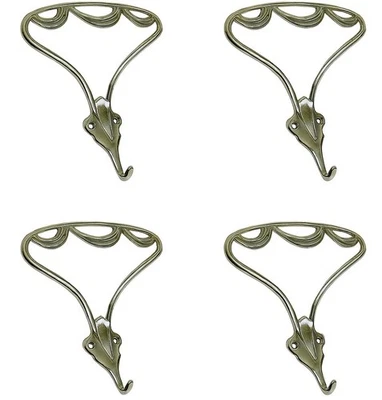 ATTACCAPANNI A PARETE 4 PZ APPENDIABITI A MURO APPENDI ACCAPPATOIO BAGNO ARGENTO - Immagine 1 di 2