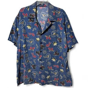 Vintage 90er Cowboy Rodeo Western All Over Print Hawaii Hemd Gr. XL - Bild 1 von 5