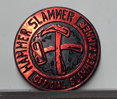 RARE Vintage 90s Pog Hammer Slammer Official Slammer Jammer Black Holographic - Image 1 of 2