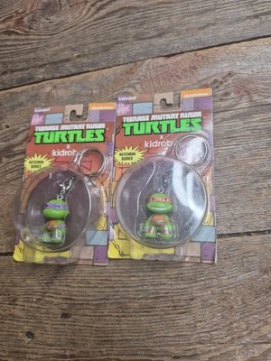 LOT OF 2 Teenage Mutant Ninja Turtles Donatello, Michelangelo Kidrobot Keychain - Image 1 of 4