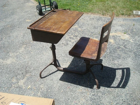 vintage student school desk Cover