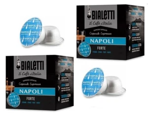 144 Capsule Caffè Bialetti Miscela Napoli Espresso Forte Originali NO 128 - Imagen 1 de 1
