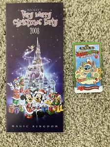Mickey's Very Merry Christmas Party 2008 Stitch New on a Card MVMCP Guide Map - Bild 1 von 2