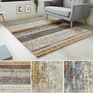 Kurzflorteppich modern abstraktes Muster Eckig Oval Wohnzimmer Schlafzimmer - Bild 1 von 33