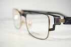 Large Unworn Kunoqvist 'Brage' Swedish Wide Black & Gold Glasses Eyeglass Frames