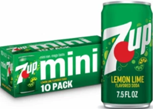 Soda aromatizzata al limone 7UP - CONFEZIONE DA 10/7,5 fl oz mini lattine - Foto 1 di 1