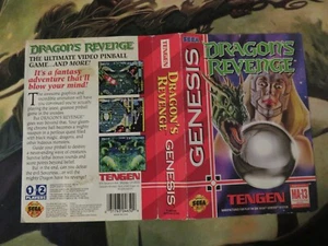 Dragon's Revenge Sega Genesis Art Cover Box Instruction Manual No Game Tengen - Picture 1 of 6