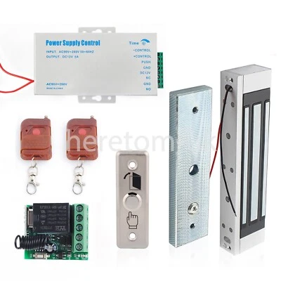 Door entry Access Control System Electric Magnetic Lock 600lb 280kg + 2xRemote - Image 1 of 4