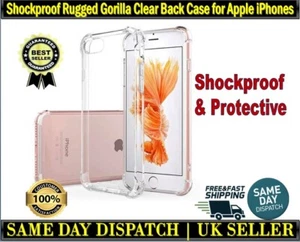 iPhone 6 6s 6+ 6s+ 7 7+ 8 8+ SE X XR XS 11 Pro Max Shockproof Clear Back Case - Picture 1 of 8