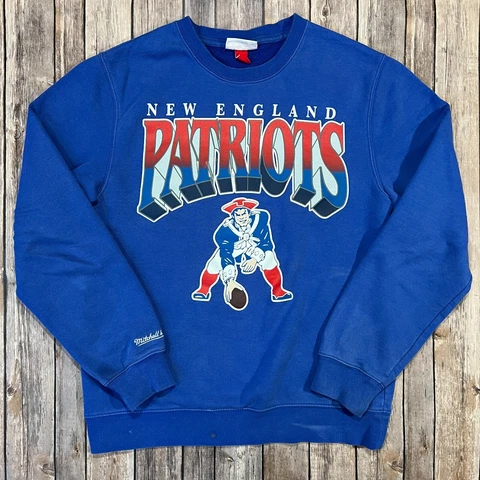 Denver Broncos NFL Men's Mitchell & Ness Crew Neck Sweatshirt Size 2XL Blue Cover