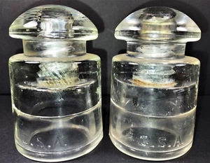 Two (2) Vintage HEMINGRAY 9-40 CSA USA Clear Glass Insulators 3-3/4" x 2.5" - Picture 1 of 6