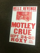 Motley Crue Hell's Revenge Roxy Hollywood 1982 Cardstock Concert Poster 12 x18