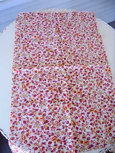 Vintage Feed Sack Fabric Small Red & Yellow Flowers 2 Pieces - Picture 1 of 5