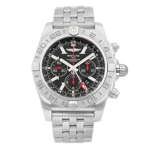 Breitling Chronomat GMT Stainless Steel Black Dial Mens Watch AB041210/BB48-384A - Picture 1 of 6