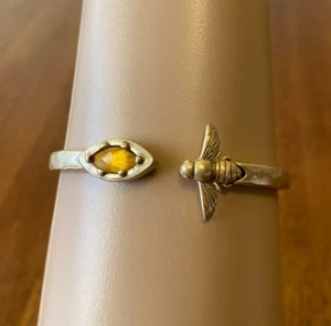 Rare Lucky Brand Honey Bee Drops Hinged Cuff Bracelet NWT - Picture 1 of 7