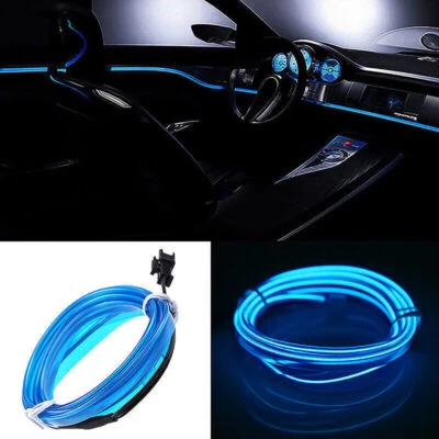 Blue LED Car Interior Decor Atmosphere Wire Strip Light Lamp Accessories 12V - Image 1 of 4