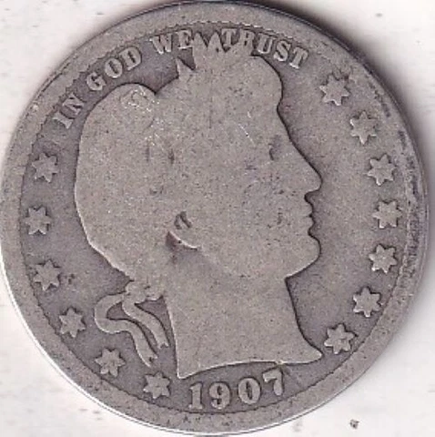 1907-D SILVER Barber Quarter - G - #246 - BEAUTIFUL COLOR - BEAUTIFUL COIN Cover