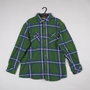 Schmidt Workwear Shirt Mens Large Green Check Flannel Utility Heavyweight B56 - Picture 1 of 9