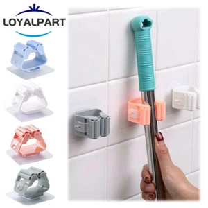 4Pcs Wall Mount Mop Holder Broom Holder and Garden Tool Garage Organizer Mop - Picture 1 of 11