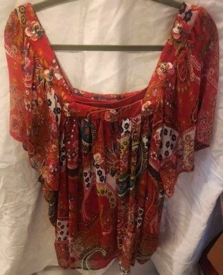 Blusa Top Colorida Taillissime 2 Piezas Para Mujer 3D Flores en Cuello Cuadrado Talla 22 Foto 1 de 4