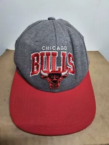 Chicago Bulls Cap Hat Mitchell & Ness Grey / Red NBA SnapBack - Picture 1 of 4