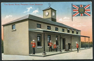 Tarjeta postal BERMUDA (21828) militar/sala de guardia, campamento de prospectos/ppc Foto 1 de 2