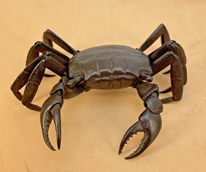 Important Museum Edo Iron Articulated Okimono - Crab - Picture 1 of 15