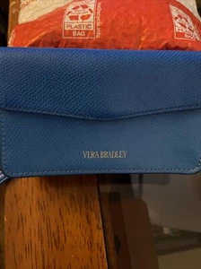 vera bradley smartphone iPhone coastal blue Leather  wallet Wristlet NWT - Picture 1 of 3
