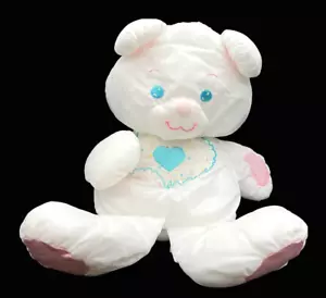Vintage Fisher Price Puffalump Bear Plush 1989 White Teddy Stuffed Animal - Picture 1 of 5