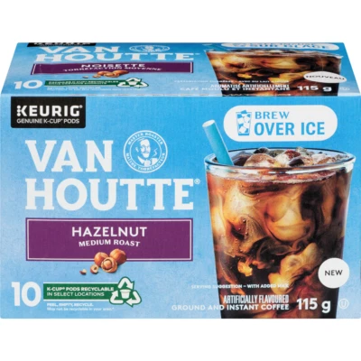 Paquete de 2 cápsulas de café Van Houtte Brew Over Ice Avellanas, tostadas medianas, K-Cup Foto 1 de 4