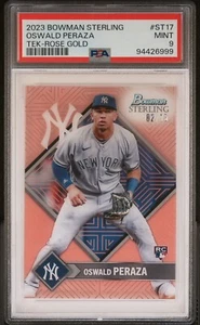 2023 BOWMAN STERLING #ST17 OSWALD PERAZA ROOKIE RC TEK ROSE GOLD #2/15 - Picture 1 of 3
