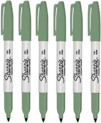 Sharpie Fine Permanent Marker Stift Limitierte Auflage Jaspis Grün 6 Packung