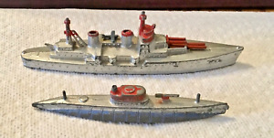 2 - VINTAGE WORLD WAR ll  1940’s TOOTSIE TOY NAVY SHIPS  (LOT OF 2)  #1