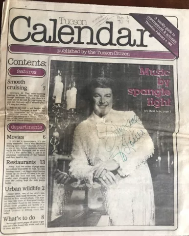 Liberace- Tucson Calendar Newspaper Signed Cover