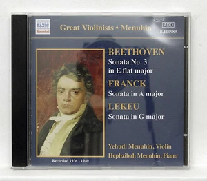 YEHUDI & HEPHZIBAH MENUHIN ⸺ BEETHOVEN, FRANCK, LEKEU sonatas ⸺ NAXOS CD NM - Imagen 1 de 2