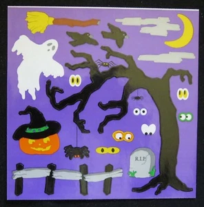 Mrs Grossman 6x6" Vintage 'Happy hauntings' Halloween Sticker Sheet - Picture 1 of 1