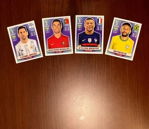 2022 FIFA World Cup Qatar Sticker Ronaldo #18/ Mbappé #19/ Messi #20/ NEYMAR#17 - Picture 1 of 5