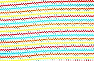 BTY*TURQ/FUCHSIA/ORANGE/YELLOW ZIG ZAG & DOTS ON WHITE FLEECE FABRIC 1 YD 60X36" - Picture 1 of 2