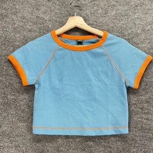 New Wild Fable T-Shirt Women S Small Blue Waffle Short Sleeve Round Neck Casual - Picture 1 of 11