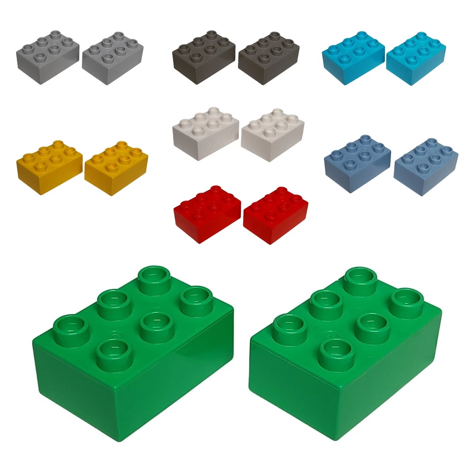 Lego Duplo® 2 Bausteine 2x3 Noppen rot gelb grün grau 4,8x3,2 cm zum Auswählen - Bild 1 von 1