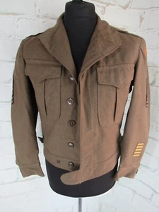 US Army WWII 1944 O.D. Wool Field "Ike" Jacket 36S badged for 15th USAAF - Picture 1 of 13