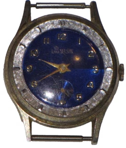 Lord Nelson Watch Super Flat Swiss Gold Silver Plated Self Winding Blue Dial vtg - Picture 1 of 24