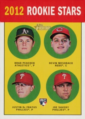 Topps Heritage 2012 - Rookie Stars Mesoraco, Peacock, Savery #29 (RC) Foto 1 de 2
