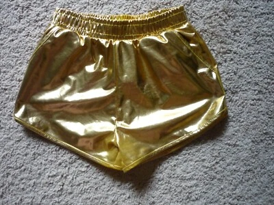 Dance Shorts  Child  150- 4/5- Fitted Elastic Wais---Jazz-SHINY GOLD - Image 1 of 2