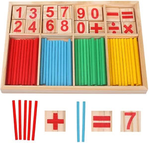 Camelize Montessori Mathematisches Spielzeug Holz,Rechenstäbchen,Zahlenlernspiel - Bild 1 von 12