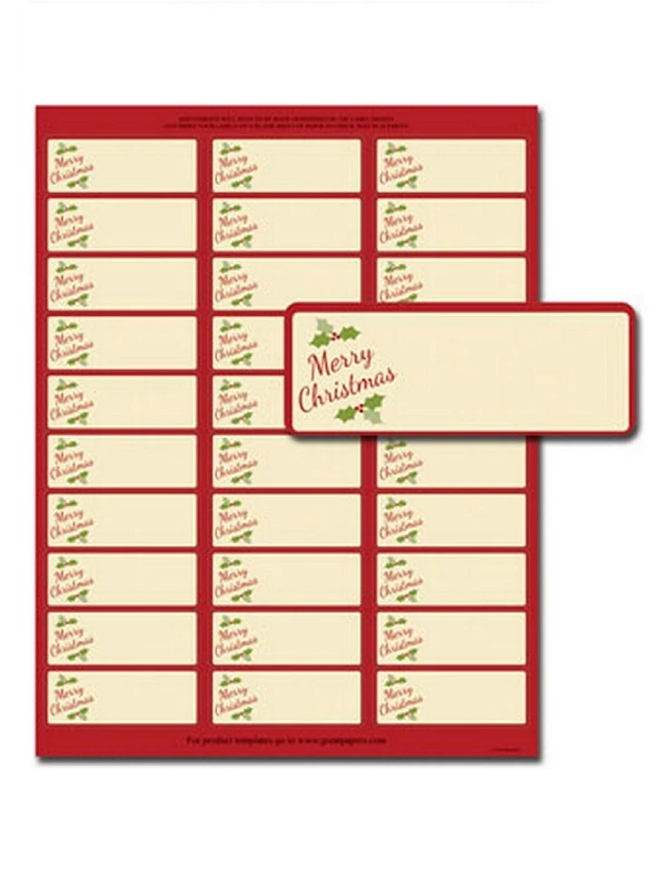 Merry Christmas 30-Up Blank Address Labels - 150 Pack (2014072) - Image 1 of 1