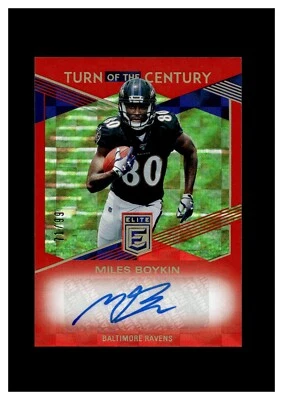 2019 Elite Turn of the Century Autograph Red Miles Boykin /99 Baltimore Ravens - Image 1 of 2