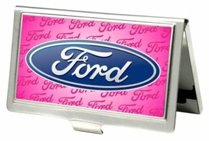 Business Card Holder - SMALL - Ford Oval Logo - Pink - More Styles Available! - Picture 1 of 4